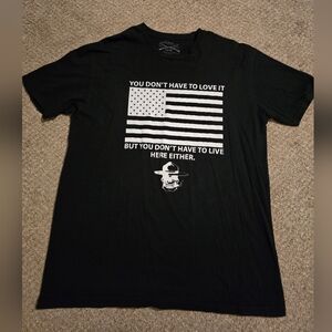 Men's Black Grunt Style Flag Tee Shirt Size X-Large